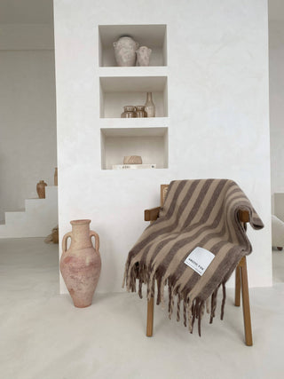 Arctic Fox & Co. - North America - The Wool Stripe Throw - Burnt Umber Stripe