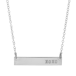 silver barberry lace handmade jewelry xoxo bar necklace