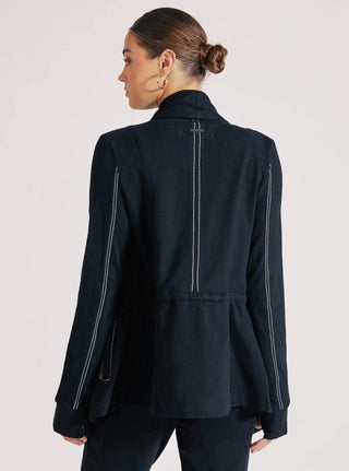 noir yolo drape front jacket