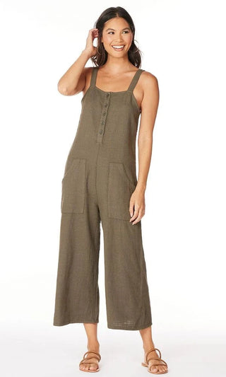 olive green overall jumpsuit