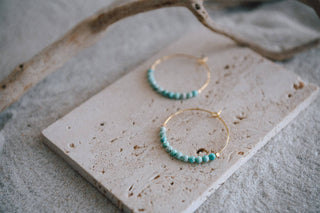 Cecelia Designs Jewelry - Stargaze Beaded Hoop Earrings : Turquoise