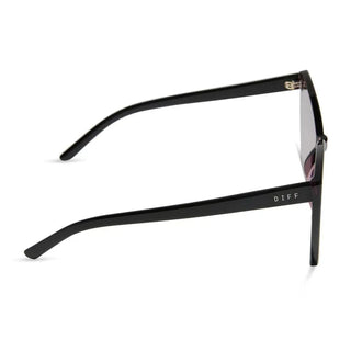 DIFF Eyewear Goldie Sunglasses - Black Aubergine w Silver Flash