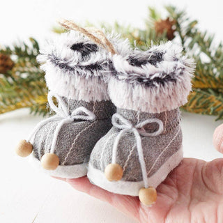 Decorative Grey Snow Boot Hanging Ornament