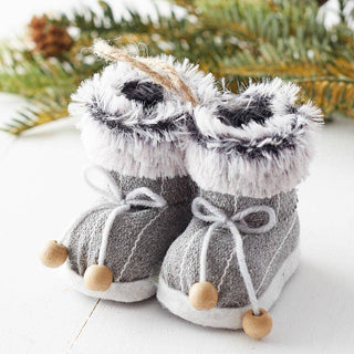 Decorative Grey Snow Boot Hanging Ornament
