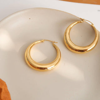 Galene Non-Tarnish Classic Large Hoop Earrings