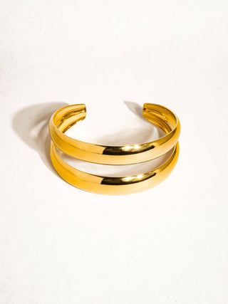 Ronan 18K Gold Non Tarnish Layered Round Bangle