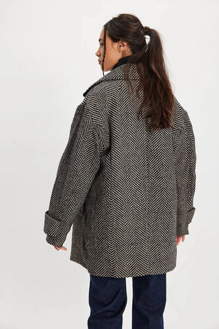 free people ari herringbone wool peacoat