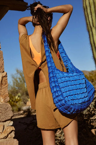 quilted carryall bag lapis blue