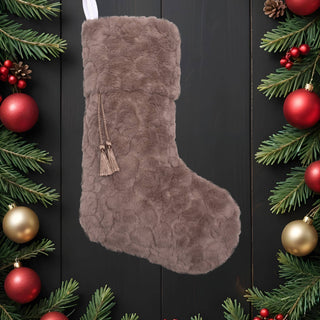 Fringe Fur Christmas Stockings