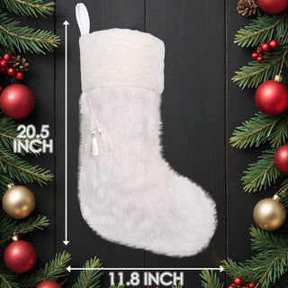 Fringe Fur Christmas Stockings