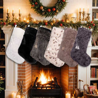 Fringe Fur Christmas Stockings