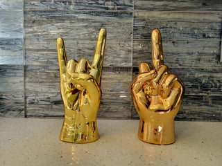 Interior Illusions Plus - Bronze Middle Finger Tabletop Sculpture - 9" Tall