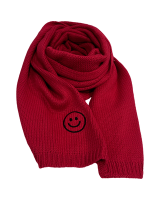 red smiling face jsociety scarf