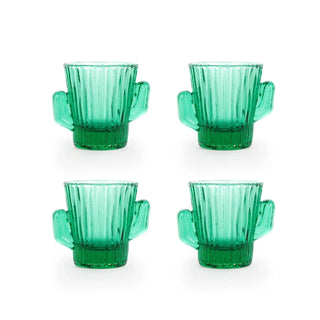 four cactus shot glasses