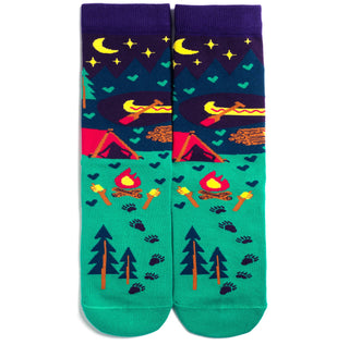 Lavley - I'd Rather Be Camping Socks (Purple/Teal) Socks