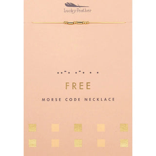 Lucky Feather Morse Code Necklace - Free