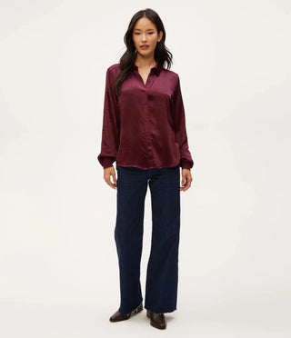 Meredith Satin Button Down Shirt