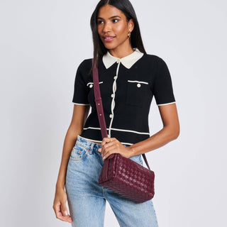 Moda Luxe - Charlotte Woven Crossbody: Burgundy