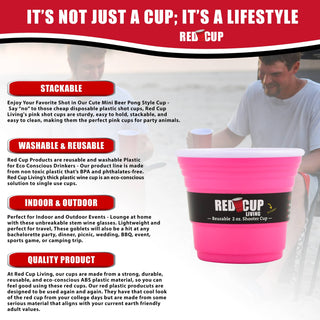 Red Cup Living - Red Cup Living Reusable Shooter Cup, 2 oz, Pink, BPA Free