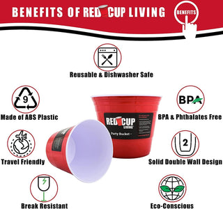 Red Cup Living - Red Cup Living Reusable Party Bucket, 201 oz, BPA Free