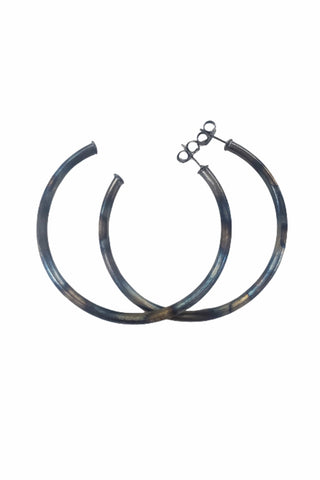 Sheila Fajl Burnished Gun Metal Hoops