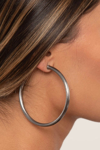 sheila fajl burnished gun metal hoops