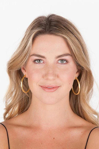 sheila fajl brushed gold plated hoop