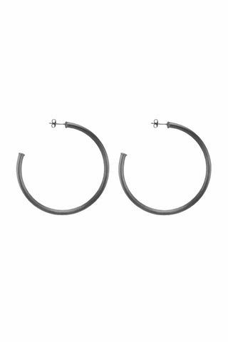 Sheila Fajl Brushed Gun Metal Hoop