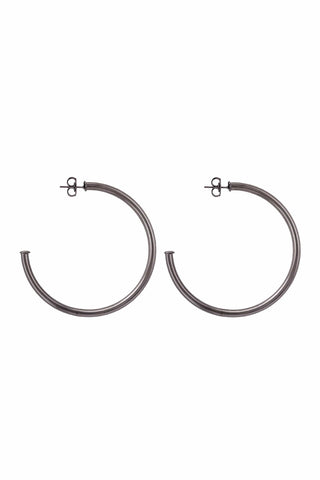 Sheila Fajl Shiny Gun Metal Hoop