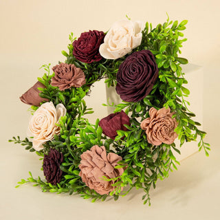 Sola Wood Flowers - 12" Wreath - Merlot Bloom