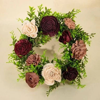 Sola Wood Flowers - 12" Wreath - Merlot Bloom