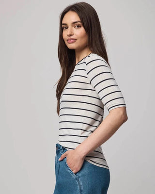 Splendid Bamboo Stripe Quarter Sleeve Tee