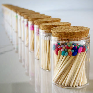 Thankful Greetings - 2" Matches in Cork Top Jar -  3 Colors