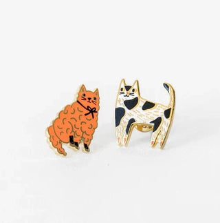 yellow owl workshop cat earrings