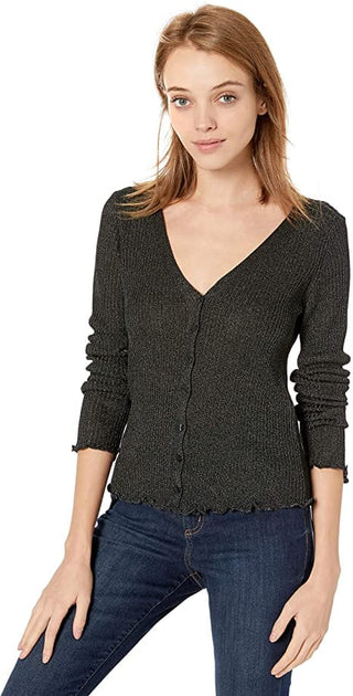 BB Dakota Honey I Shrunk The Metallic V-Neck Cardigan - Taryn x Philip Boutique