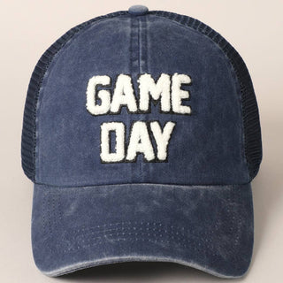 Game Day Chenille Letter Embroidered Baseball Cap - Taryn x Philip Boutique
