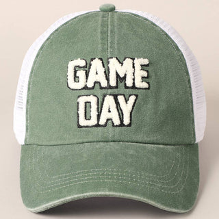 Game Day Chenille Letter Embroidered Baseball Cap - Taryn x Philip Boutique