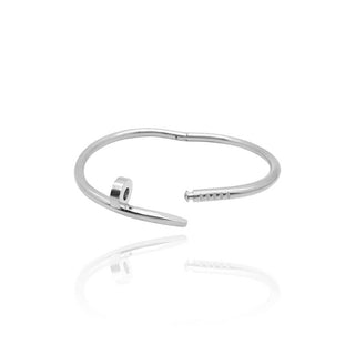 Nail Bangle Bracelet - White Gold - Taryn x Philip Boutique