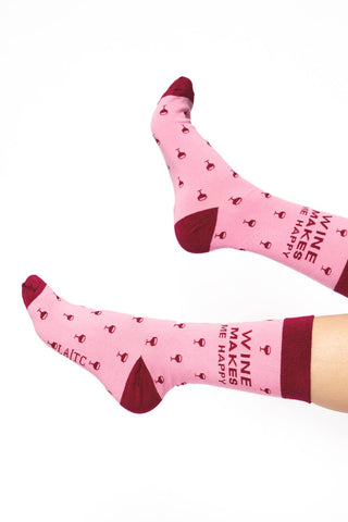 FLAT SOCK - Wine Makes Me Happy - Taryn x Philip Boutique