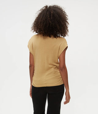 Michael Stars - Reese Shine Mock Neck Power Shoulder Top