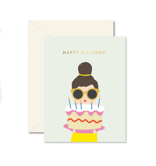 Ginger P. Designs - Cake Lady Birthday Greeting Card: Single Card