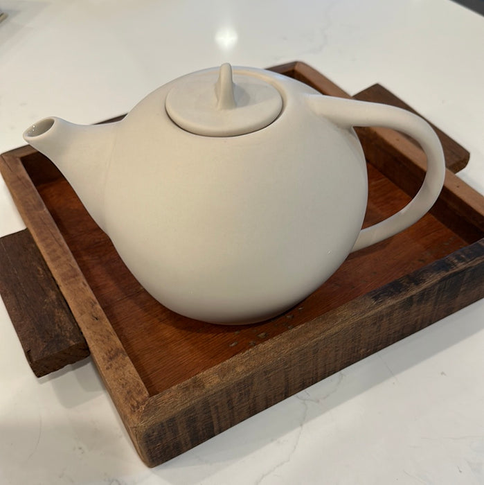 Be Home Tam Stoneware Teapot, Pearl
