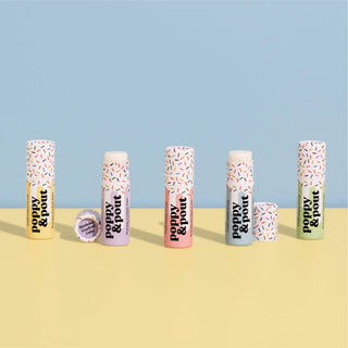 Poppy & Pout - Lip Balm, Birthday Confetti Cake, Blue