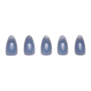 Glamnetic - Baby Blues Press-On Nails|Pastel Blue|Velvet Metallic Finish