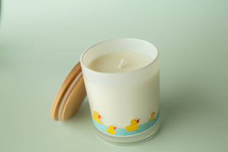 Unplug Soy Candles - Rubber Duck Wrap Bathroom Soy Candle: Teakwood & Tobacco