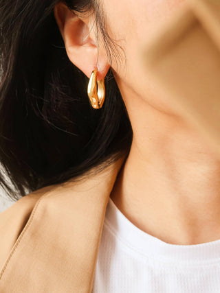 Flânerie by MAIQ - Darcy 18K Gold Non-Tarnish Oval Hoop Earring: 2 colors