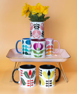 Mod Lounge Paper Company - Mid Century Tulip Flower Coffee Mug