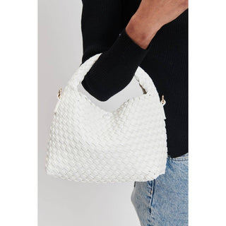 Moda Luxe - Jessamine Woven Vegan Leather Crossbody: Ivory