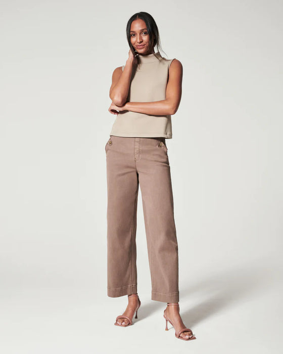 Spanx Stretch Twill Cropped Wide Leg Pant