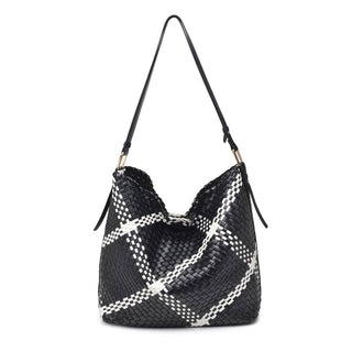 Moda Luxe - Noren Woven Hobo: Black Ivory